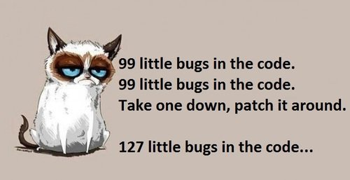 a meme about fixing bugs